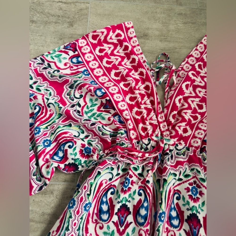 Cupshe Hot Pink Geo Puff Sleeve Mini Dress Size S - Picture 5 of 13